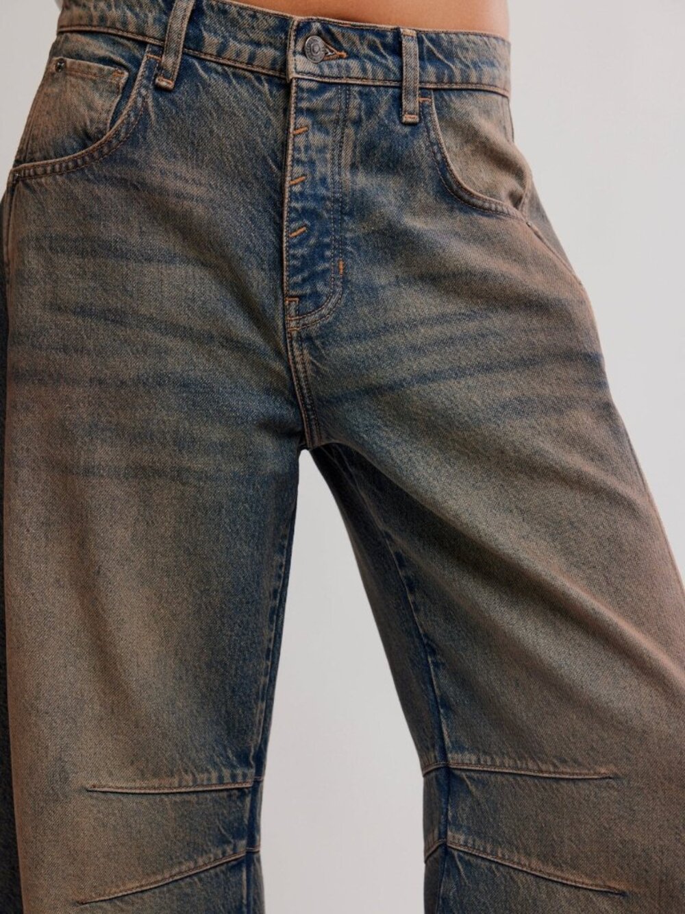 🤎NWT Free People Good Luck Mid-Rise Barrel Jeans - Picture 15 of 15